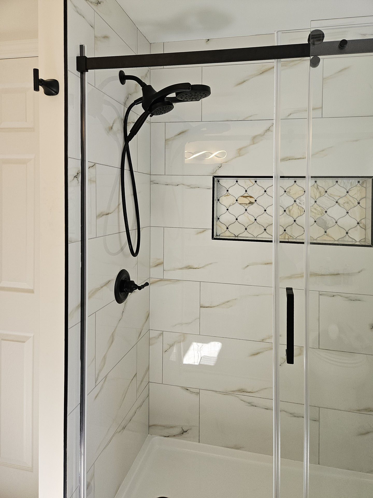 warm-wood-tones-barn-style-sliding-shower-door-5